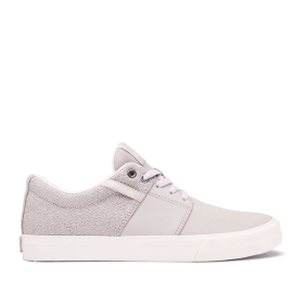 Supra Mens STACKS II VULC Silver Cloud/bone Low Top Shoes | CA-37464